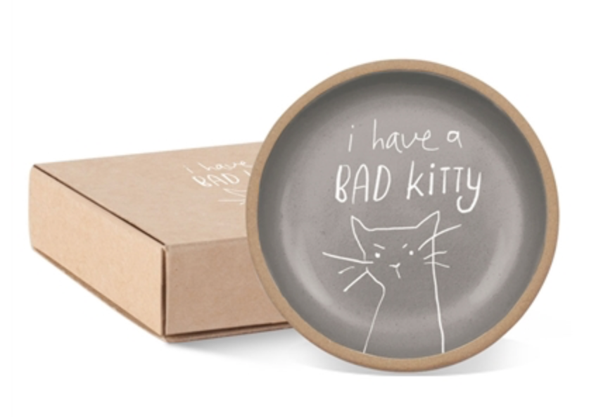 Fringe Bad Kitty Mini Round Stoneware Tray