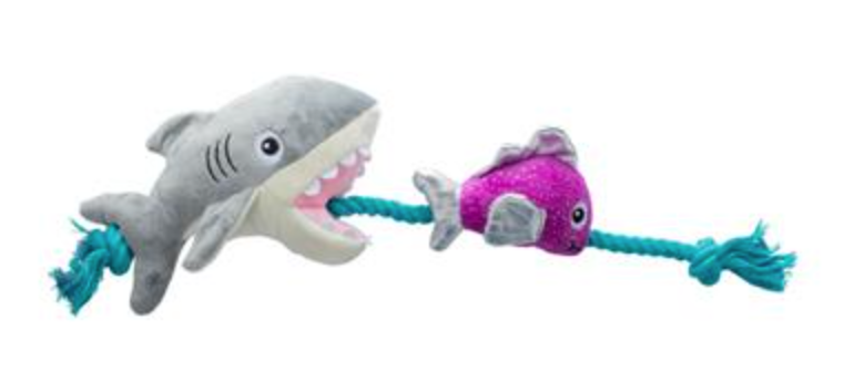 Fringe Shark Bait Plush Dog Toy