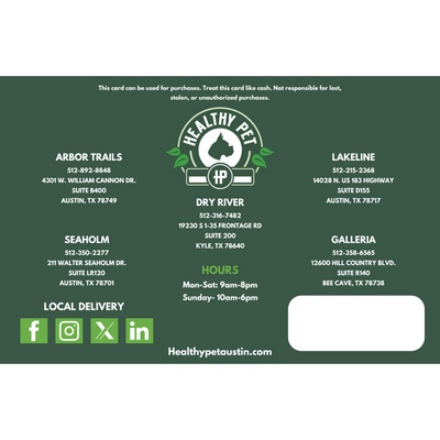 Healthy Pet Austin Online Gift Card Healthy Pet Austin Online Gift Card