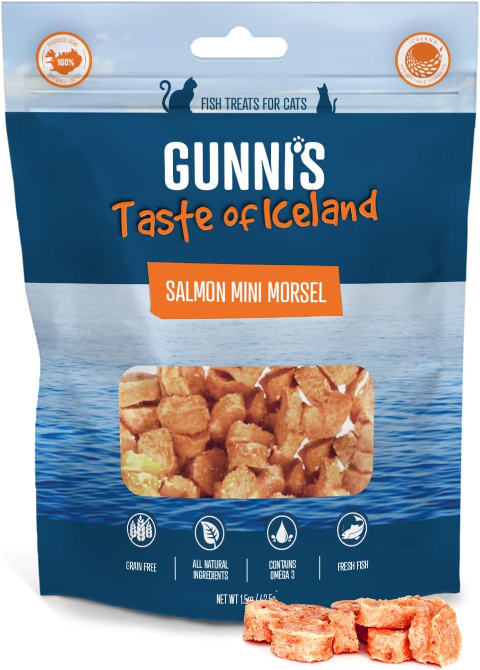 Gunni's Salmon Mini Morsels Cat Treats 1.5 oz