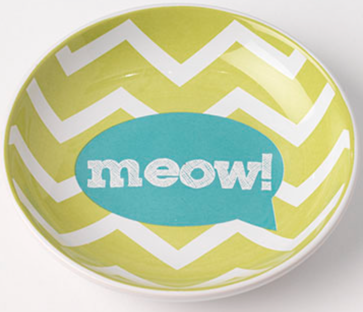 Petrageous Zigazaga Stoneware Saucer Meow 2.5 oz