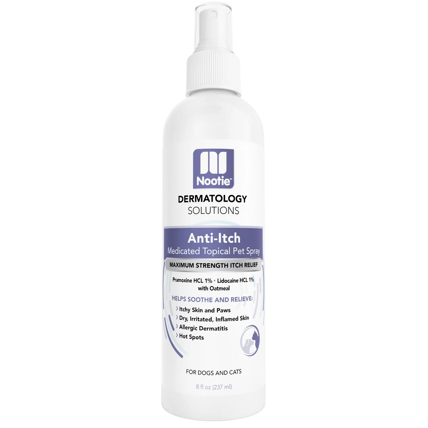Nooties Dermatology Itch Relief Medicated Pet Spray 8 oz.