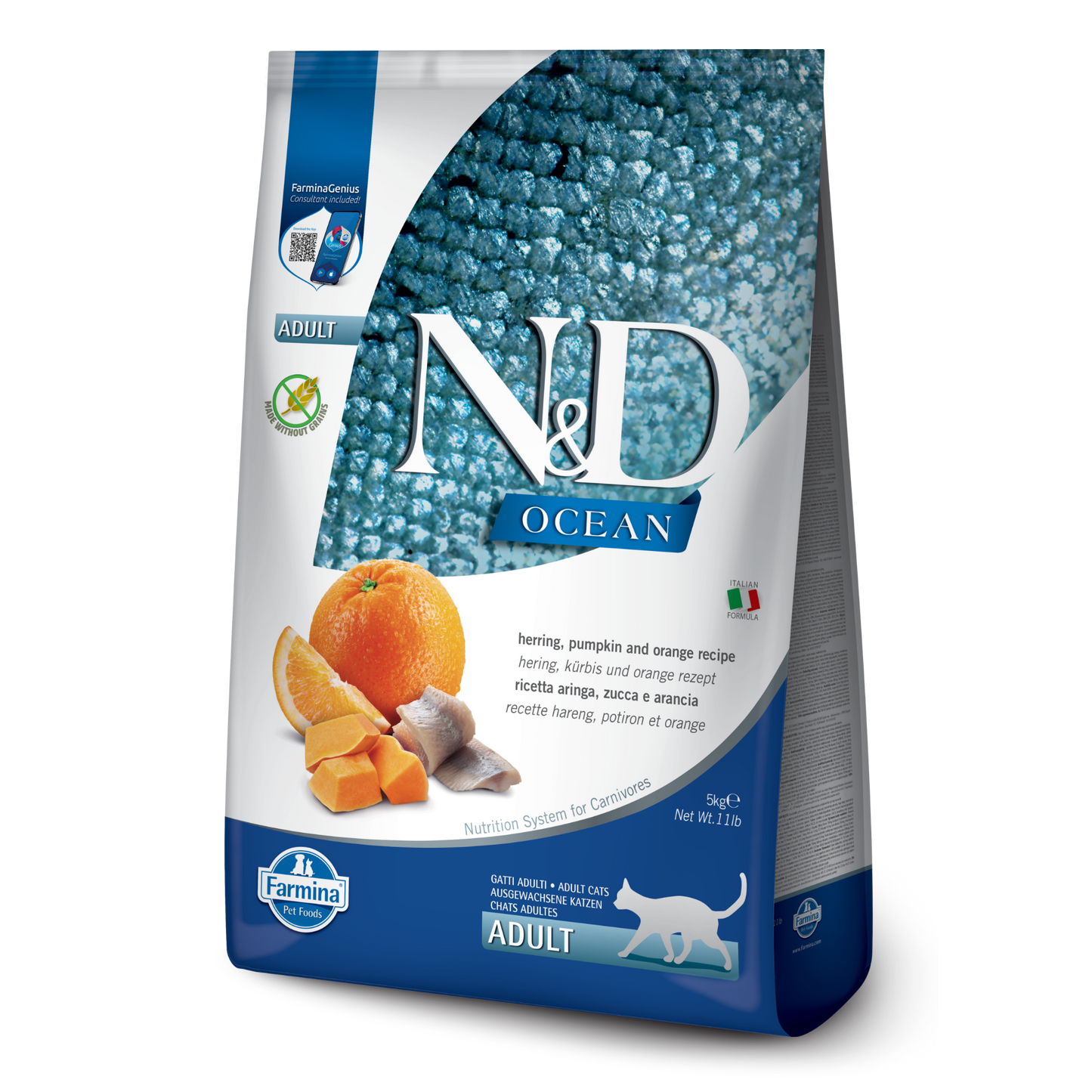 Farmina Cat N&D Ocean Herring & Pumpkin 3.3 Lb.