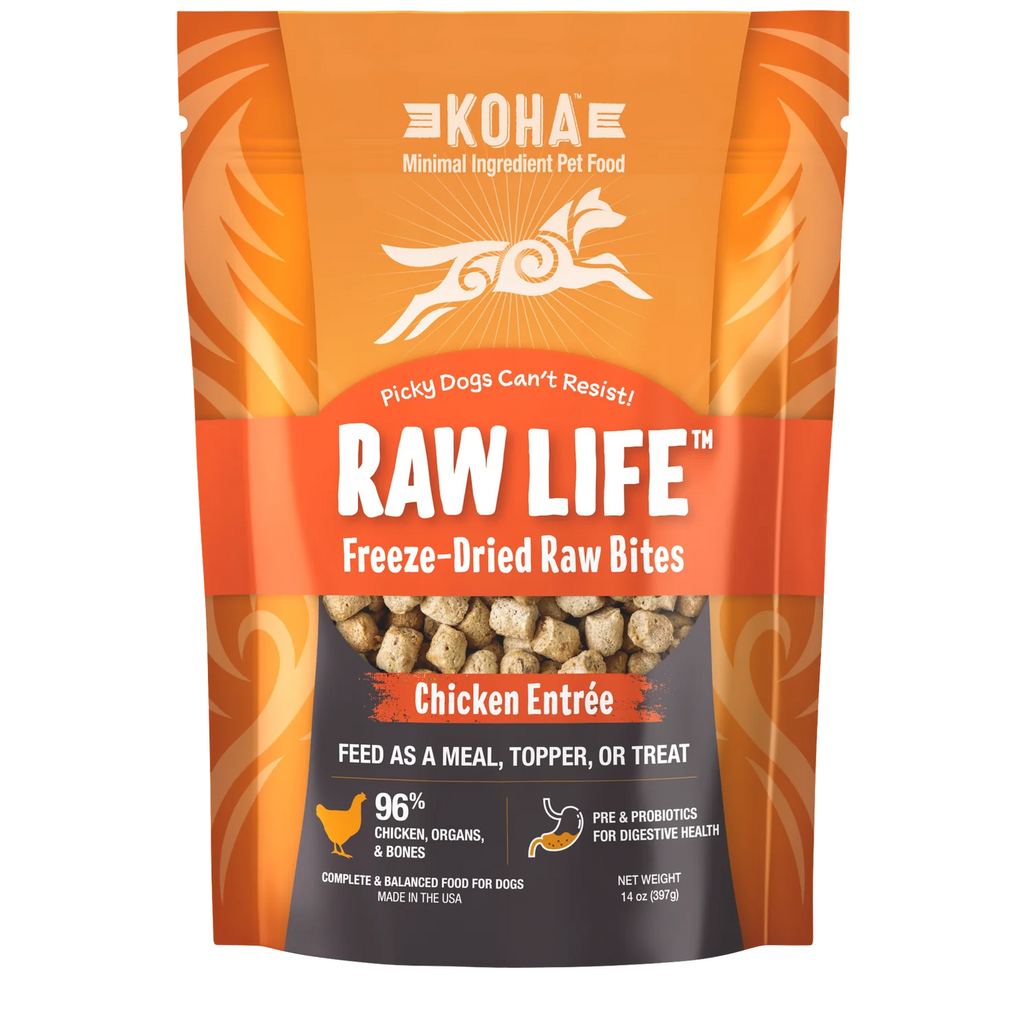 Koha Raw Life Freeze Dried Raw Bites Chicken 14 oz