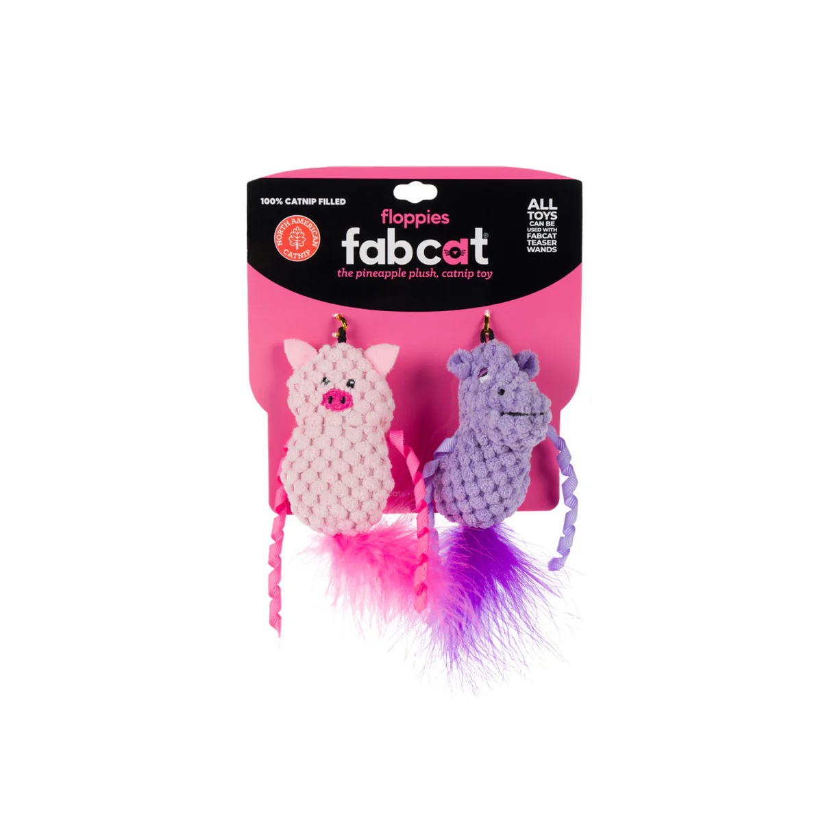 FabCat Floppy Pig & Hippo 2-Pack Cat Toy