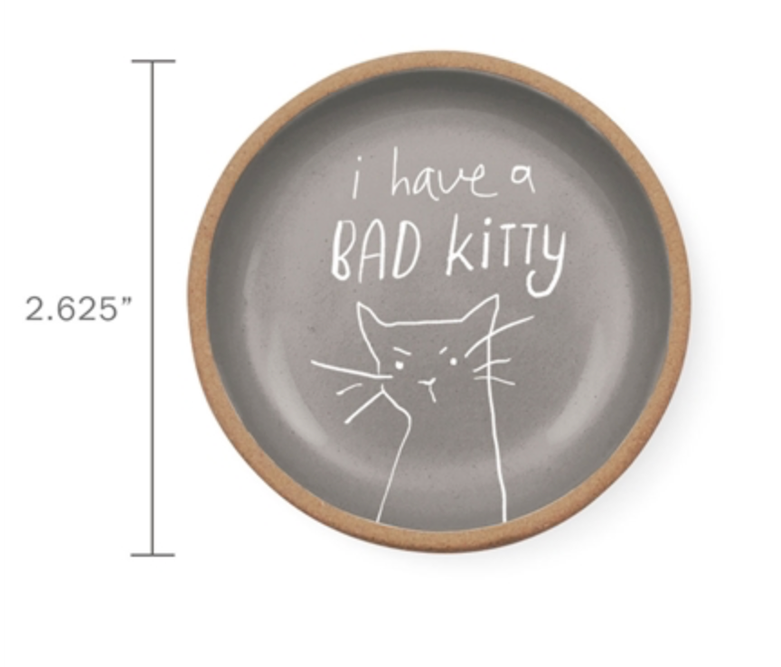Fringe Bad Kitty Mini Round Stoneware Tray