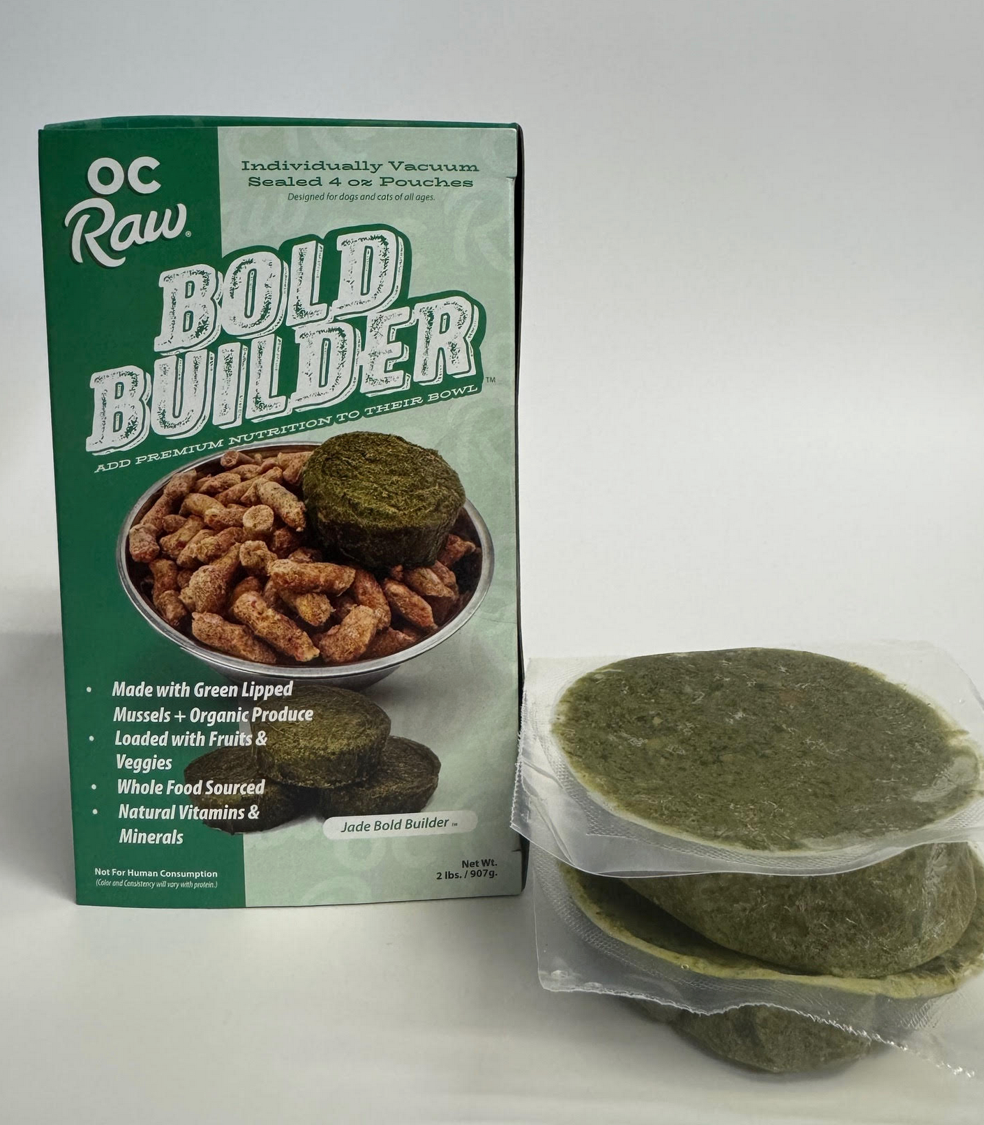 OC Raw Bold Builder Jade Green Lipped Mussels With Organic Vegetables 2 lb