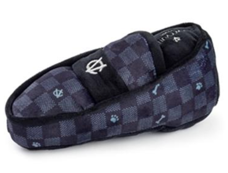 Haute Diggity Black Checker Chewy Vuiton Loafer Toy