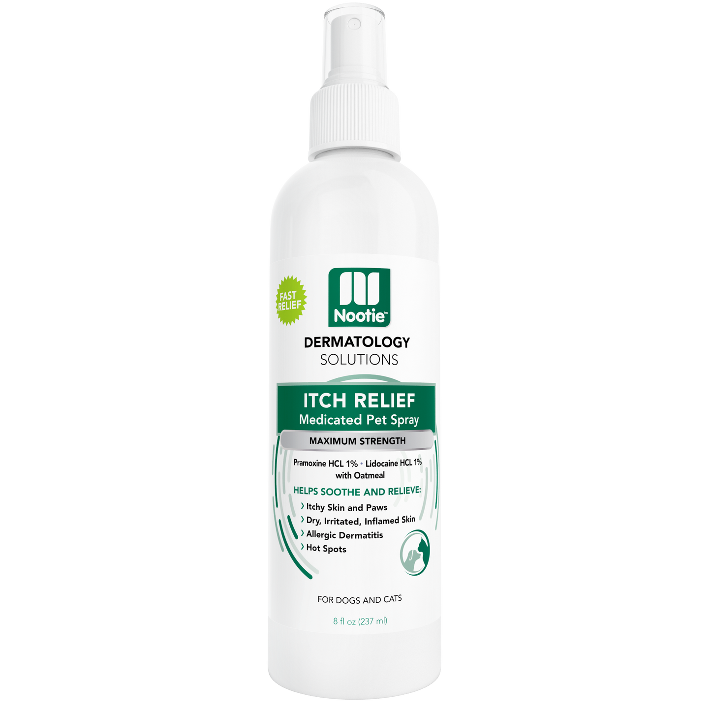 Nooties Dermatology Itch Relief Medicated Pet Spray 8 oz.