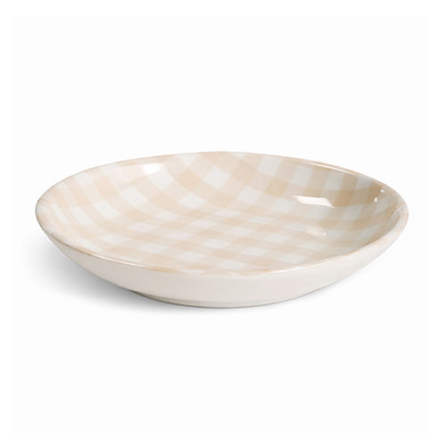 Petrageous Gingham Stoneware Saucer 5"