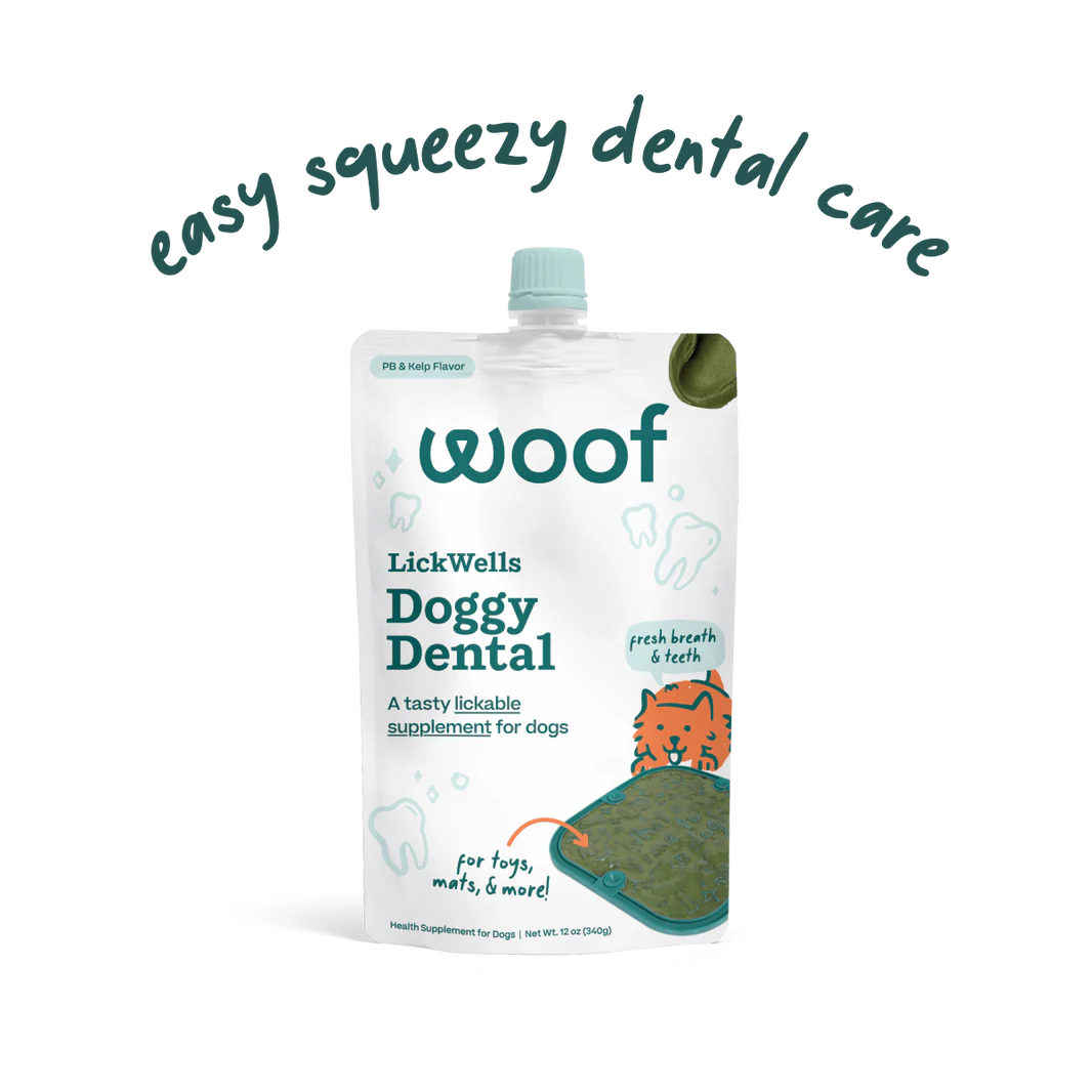 Woof Pet LickWells Doggy Dental Peanut Butter & Kelp 12 oz