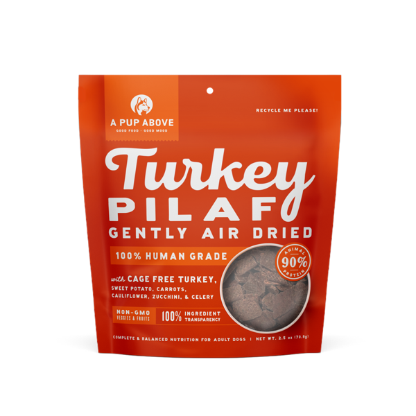 A Pup Above Air Dried Turkey Pilaf