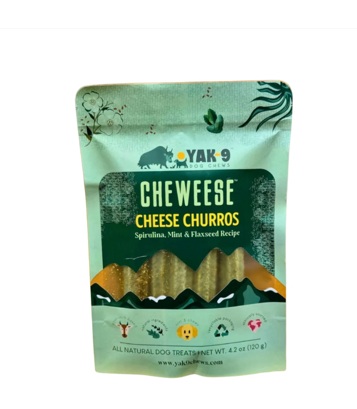 Yak-9 Cheweese Mint, Flaxseed, Spirulina Churros 5 ct
