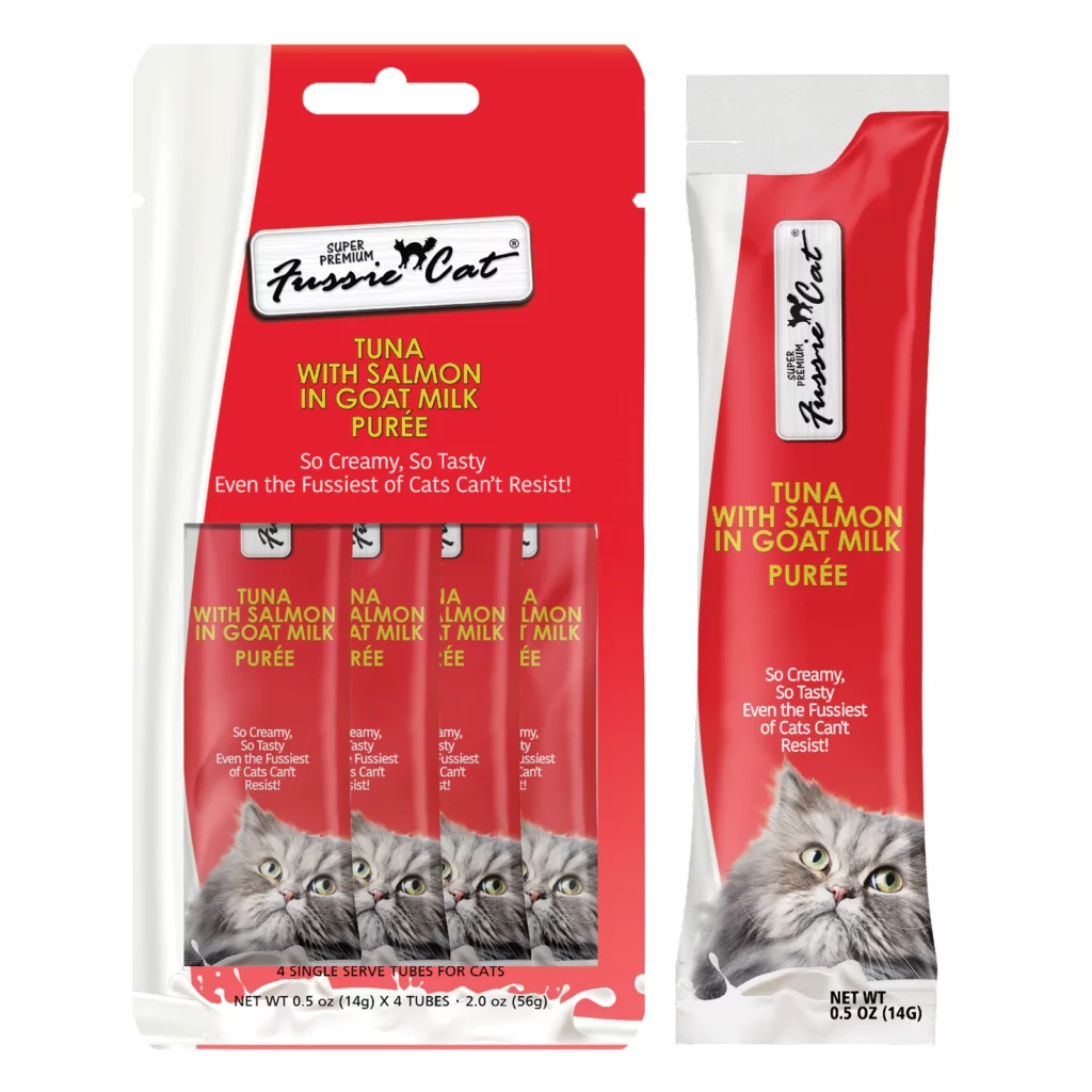 Fussie Cat Tuna With Salmon in Goat Milk Puree