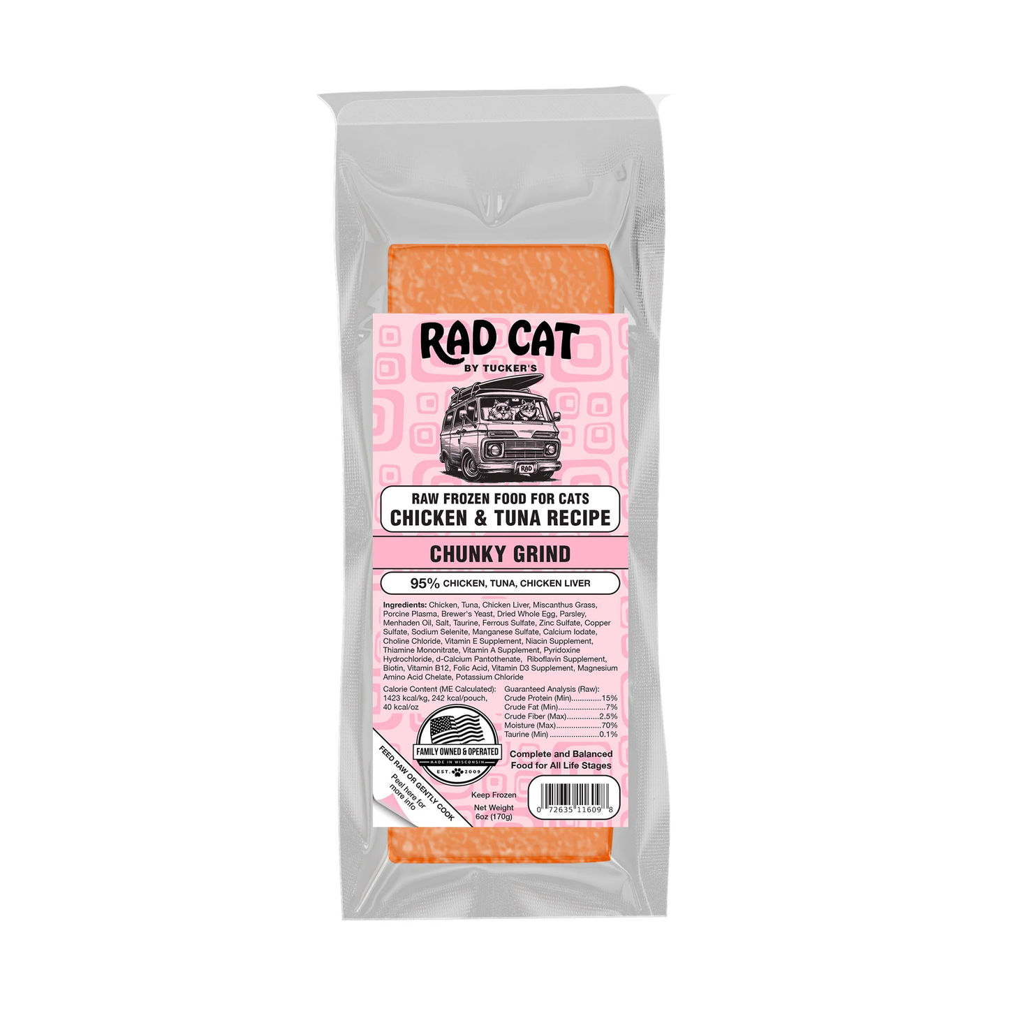 Rad Cat Frozen Chicken & Tuna Chunky Grind