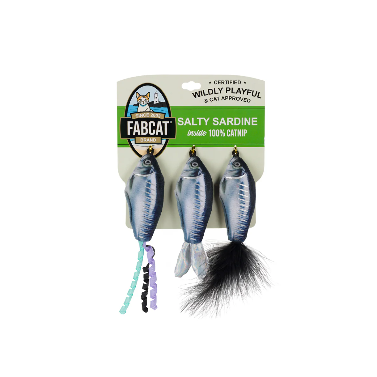 FabCat Salty Sardines 3 Pack Cat Toy