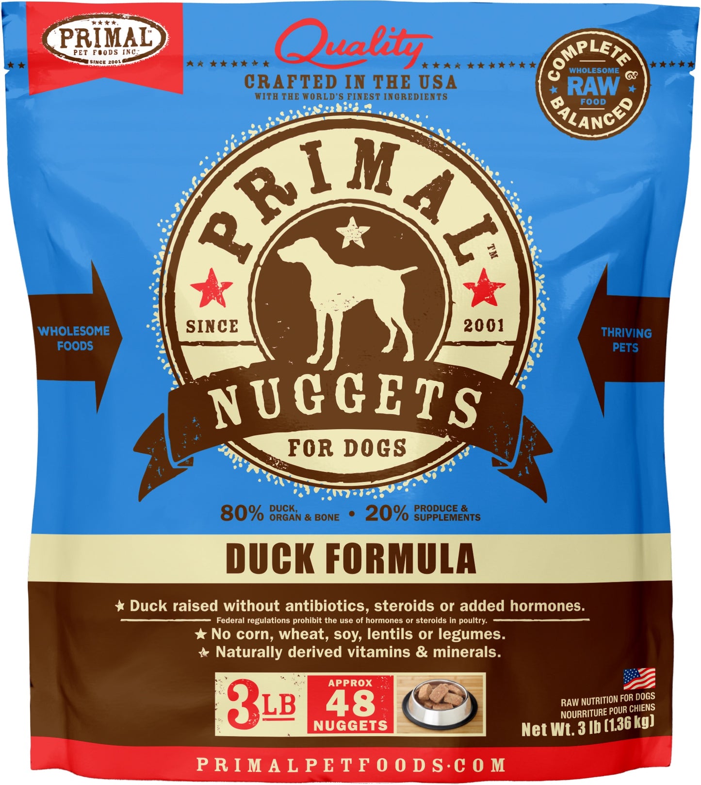Primal Raw Frozen Duck, Turkey & Fish Formula