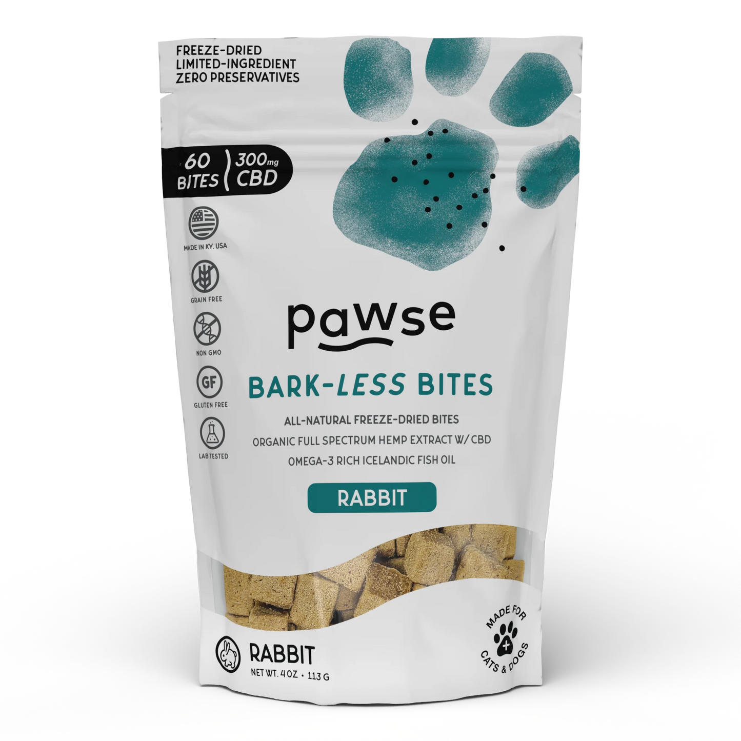 Pawse Bark Less Bites Freeze Dried Rabbit