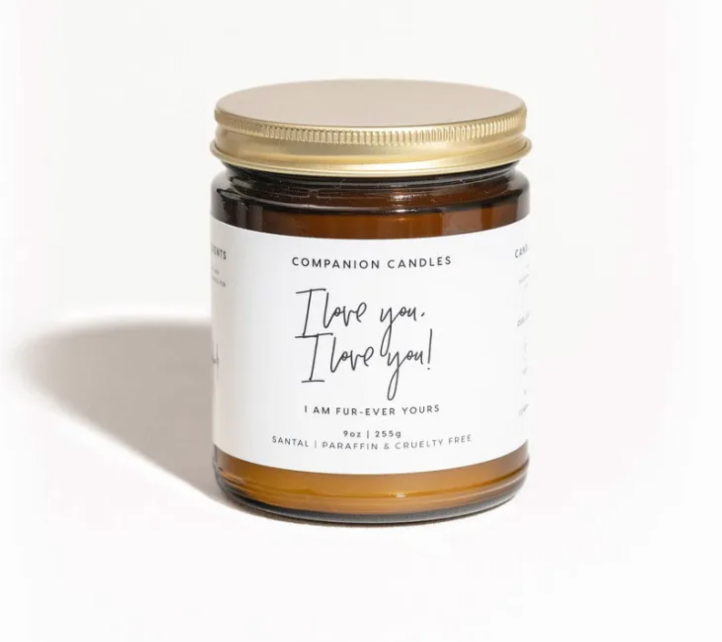 Companion Candles "I Love You" Sandlewood & Amber 12 oz