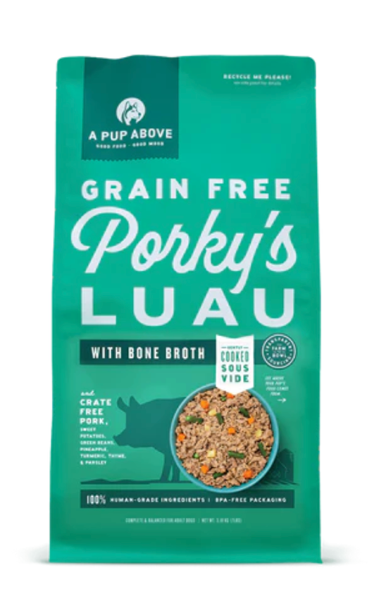 A Pup Above Frozen Porky's Luau