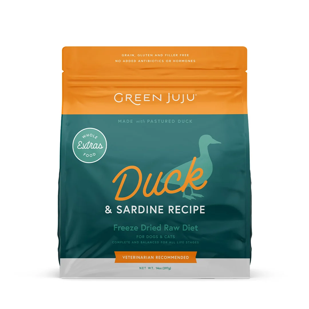 Green Juju Freeze Dried Duck & Sardine 14 oz.