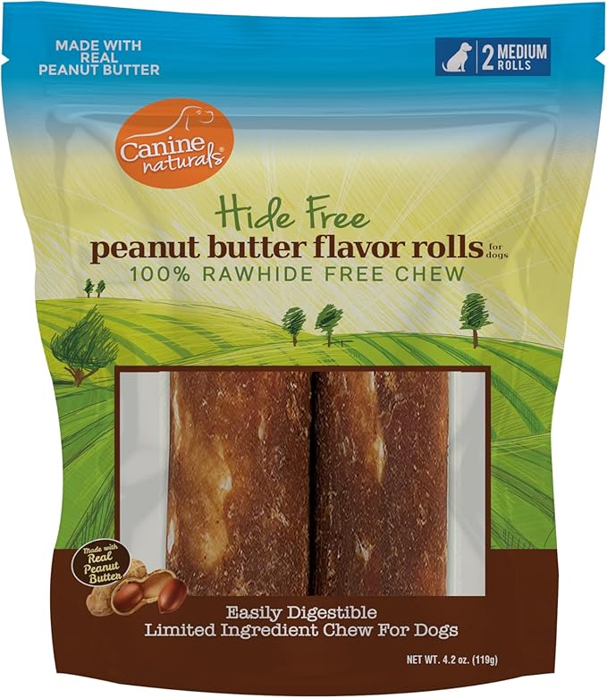 Canine Naturals Hide Free Peanut Butter Roll Chews