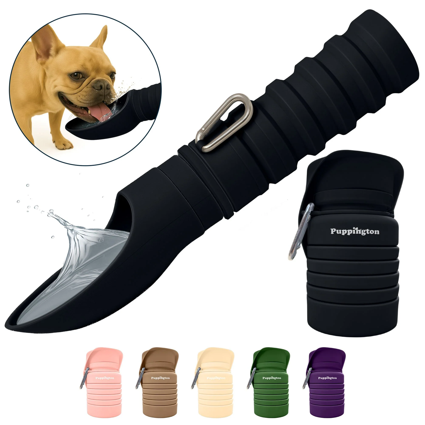 Puppington Collapsible Water Bottle