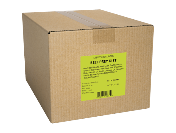 Steves Real Food Beef Diet PREY Patties (No Produce) 20 lb