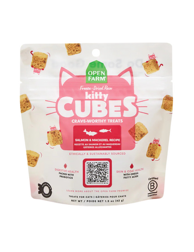 Open Farm Freeze Dried Kitty Cubes Salmon & Mackerel 1.5 oz Open Farm Freeze Dried Kitty Cubes Salmon & Mackerel 1.5 oz