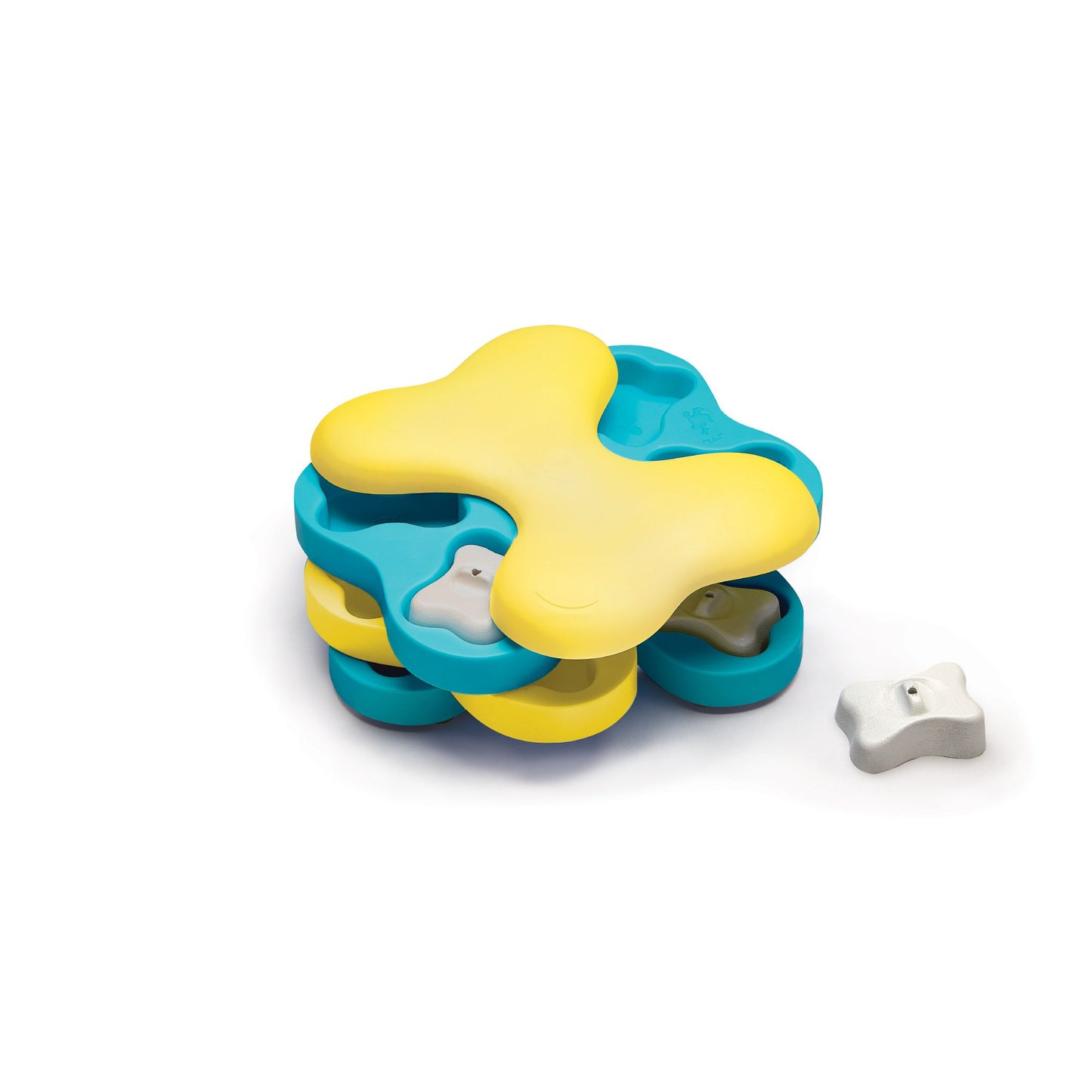 Nina Ottosson Tornado Interactive Treat Dog Puzzle Toy Blue/Yellow Level 2