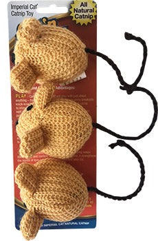 Imperial Cat Cat'n Around Knit Mice 3 Pack