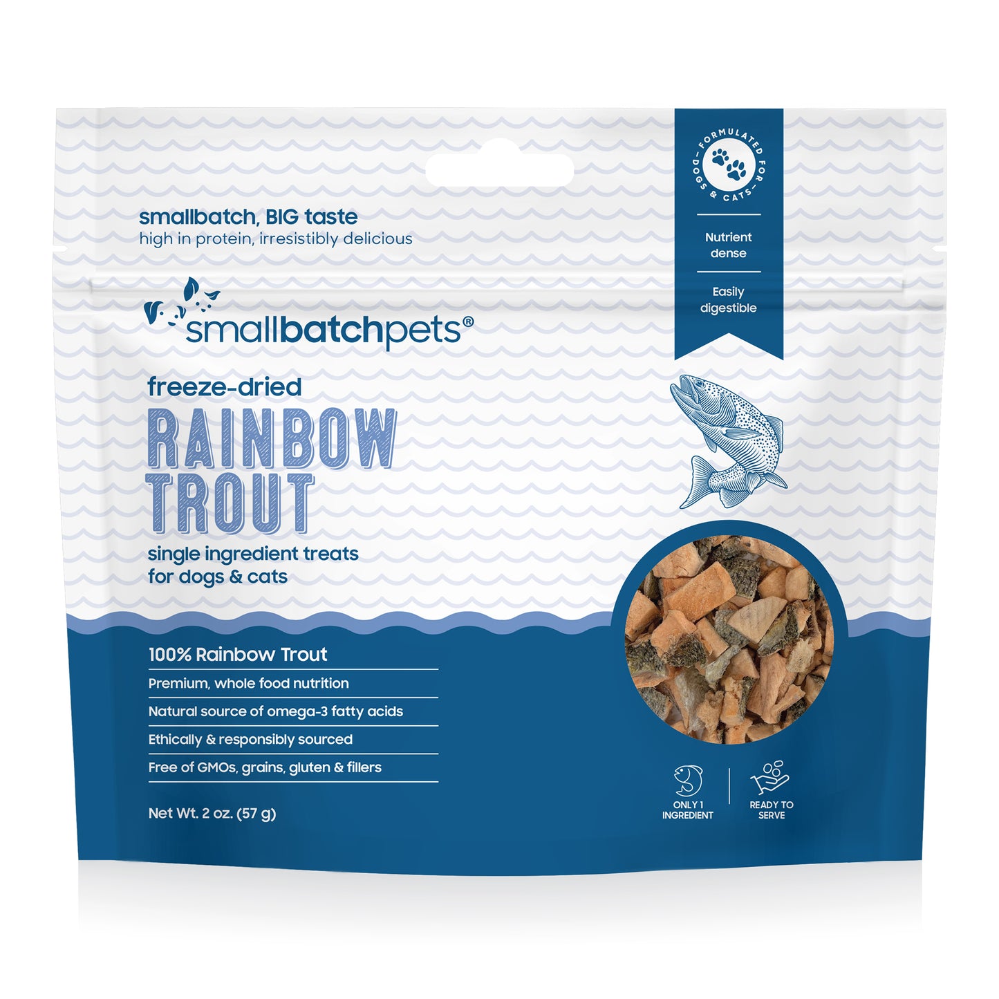 Small Batch Freeze Dried Rainbow Trout 2 oz