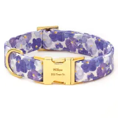 Foggy Dog Pressed Pansies Dog Collar
