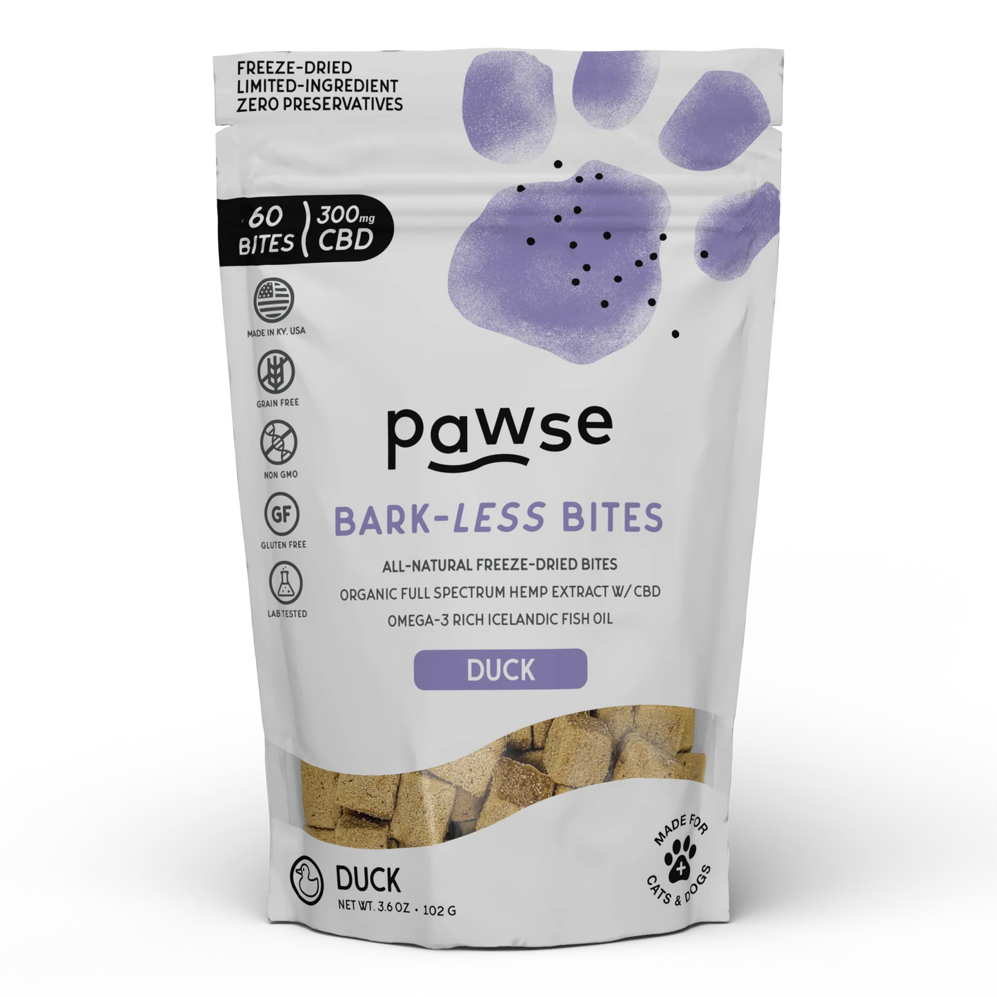 Pawse Bark Less Bites Freeze Dried Duck