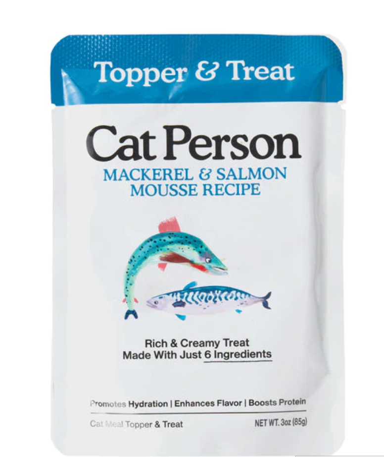 Cat Person Mackerel & Salmon Mousse Topper & Treat