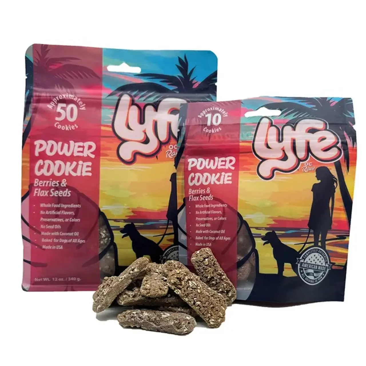 OC Raw Lyfe Power Cookie Berries & Flax Seeds