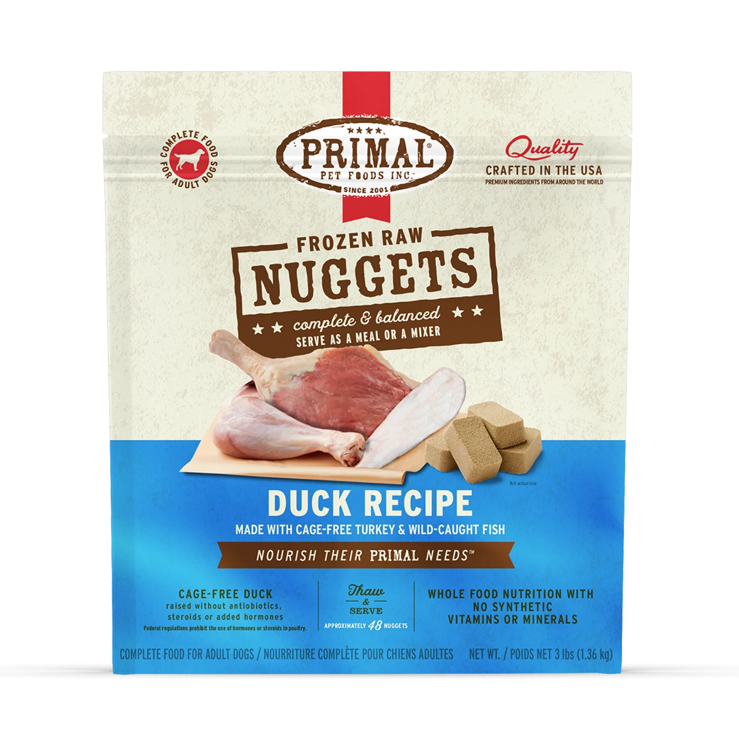 Primal Raw Frozen Duck, Turkey & Fish Formula
