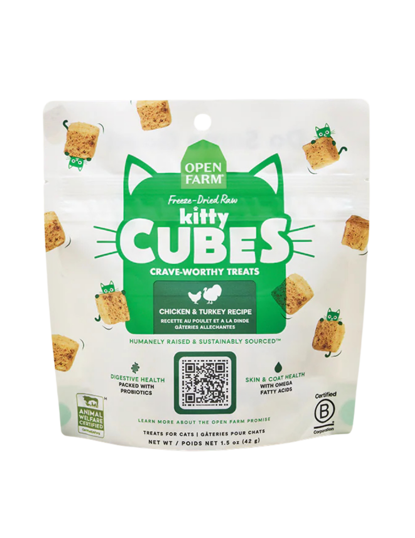 Open Farm Freeze Dried Kitty Cubes Chicken & Turkey 1.5 oz