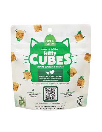 Open Farm Freeze Dried Kitty Cubes Chicken & Turkey 1.5 oz Open Farm Freeze Dried Kitty Cubes Chicken & Turkey 1.5 oz