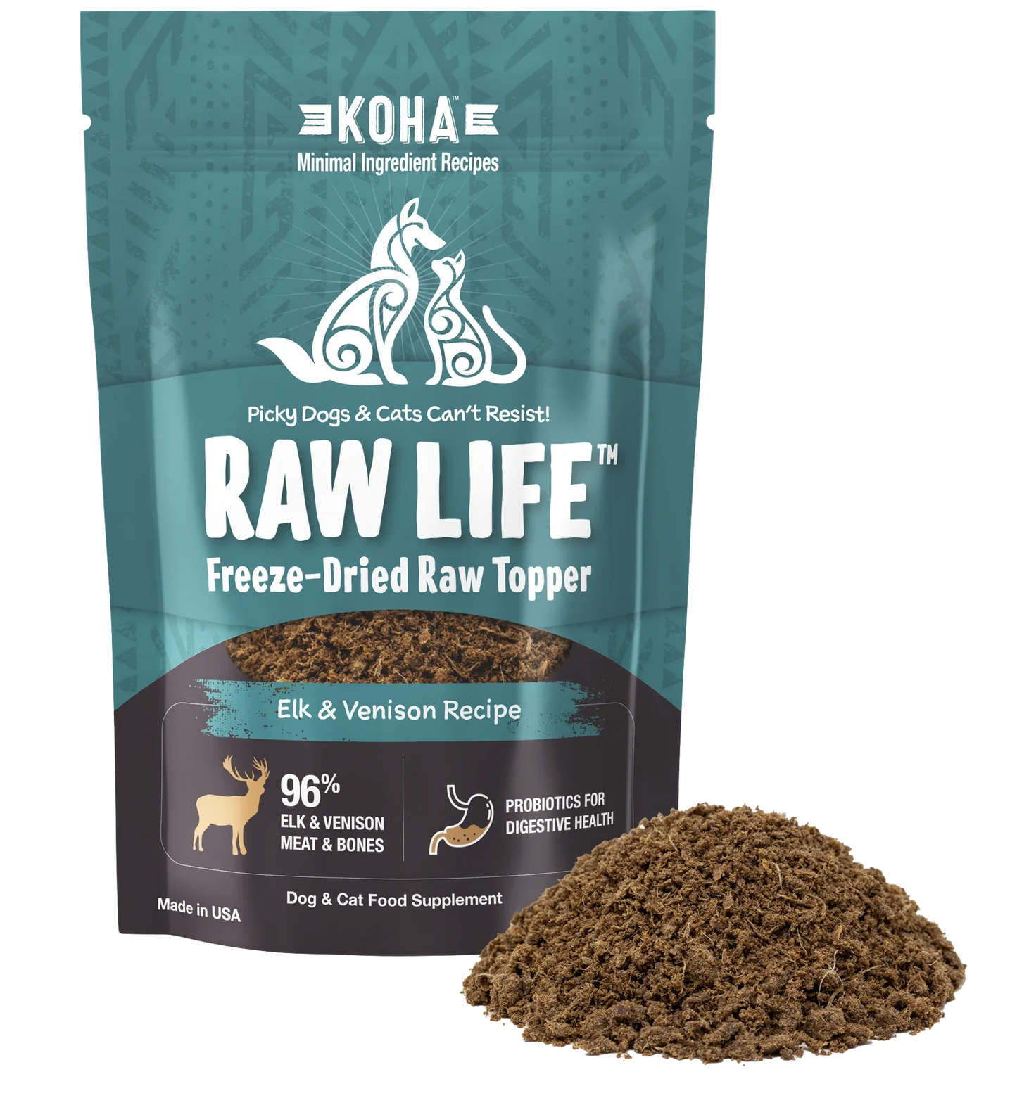 Koha Raw Life Freeze Dried Elk & Venison Topper