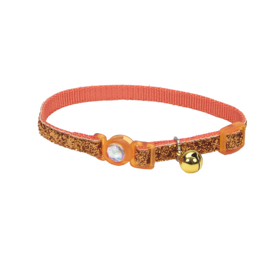 Coastal Safe Cat Jeweled Buckle Adjustable Breakaway Cat Collar with Glitter Overlay