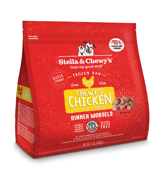Stella & Chewy's Raw Frozen Chewy's Chicken Morsels 4lbs.
