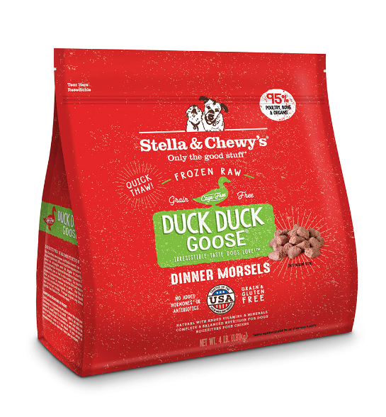 Stella & Chewy's Dog Raw Frozen Duck Duck Goose Morsels 4lbs.