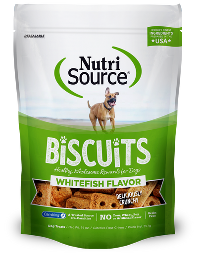 Nutri Source Grain Free Whitefish Biscuits 14 oz. Nutri Source Grain Free Whitefish Biscuits 14 oz.