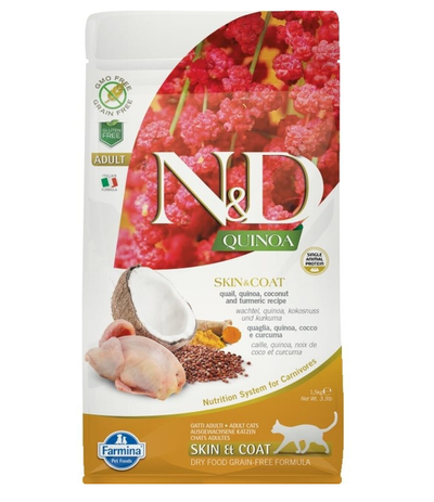 Farmina Cat N&D Quinoa Skin & Coat Quail 3.3 Lb. Farmina Cat N&D Quinoa Skin & Coat Quail 3.3 Lb.