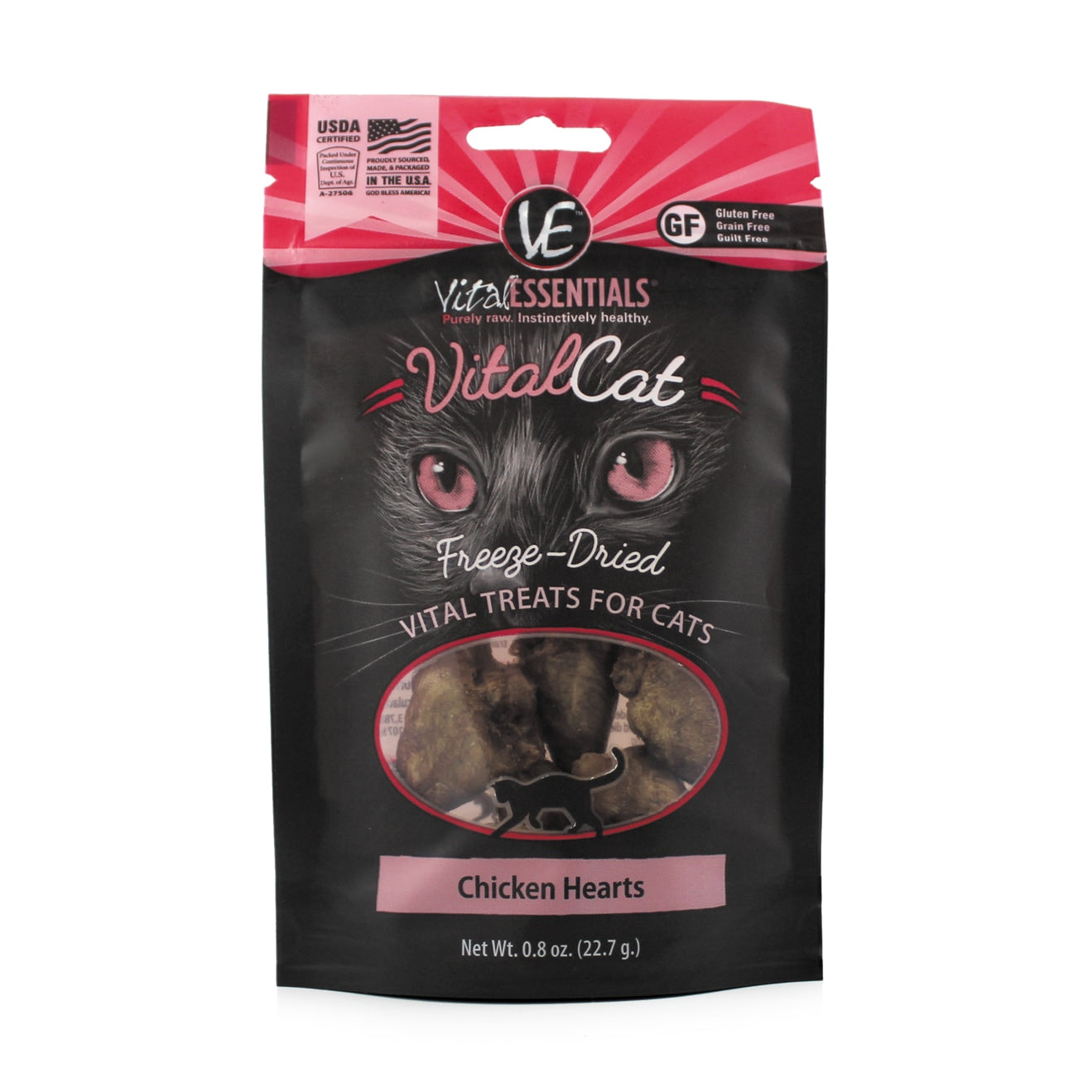 Vital Essentials Cat Freeze Dried Chicken Heart .8 oz.