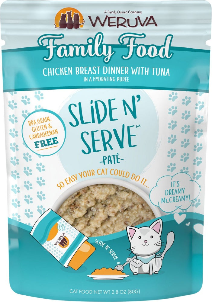 Weruva Slide N' Serve Family Food Chicken Breast Dinner with Tuna Pate