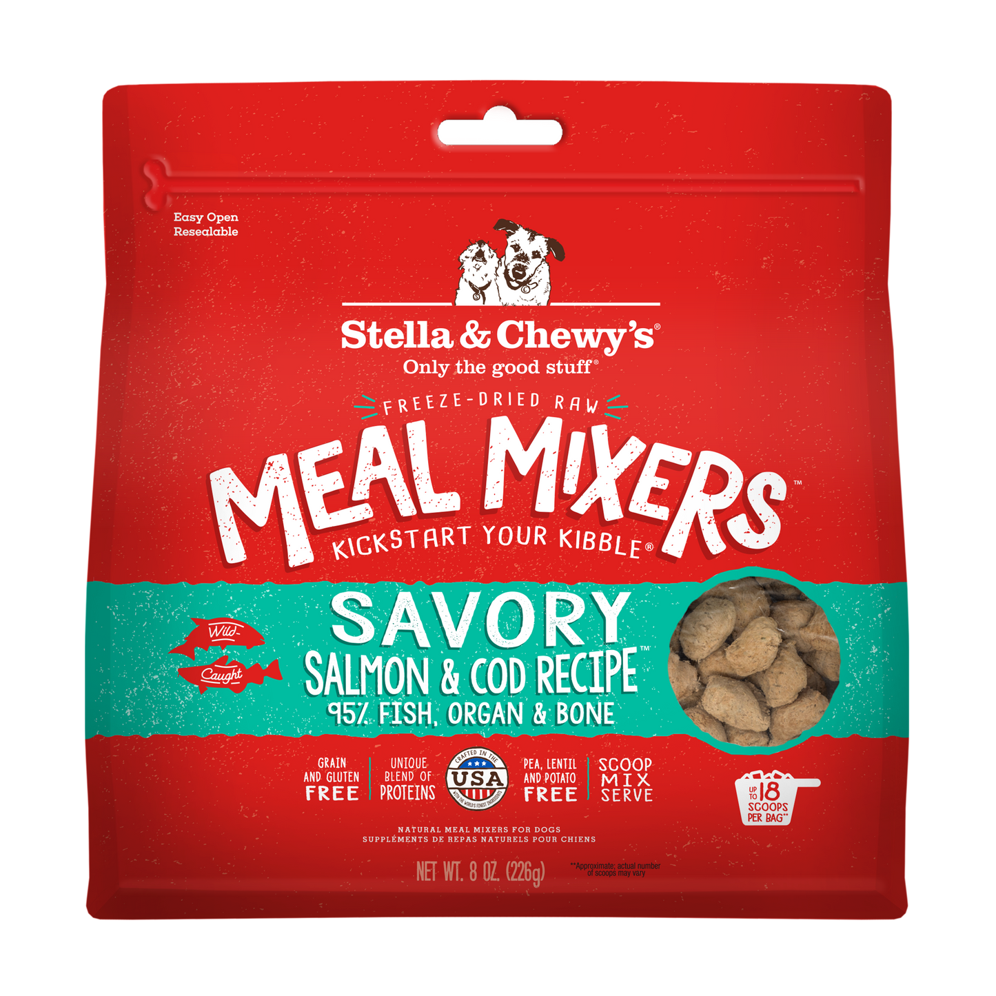 Stella & Chewy's Freeze-Dried Meal Mixers Savory Salmon & Cod