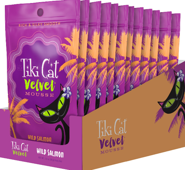 Tiki Cat Velvet Mousse Salmon Pouch