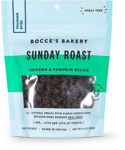 Bocce's Training Bites Sunday Roast Chicken & Pumpkin 6 oz. Bocce's Training Bites Sunday Roast Chicken & Pumpkin 6 oz.